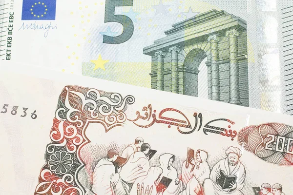 Ein Beiger Zweihundert Algerischer Dinar Schein Mit Einem Roten Fünf — Stockfoto