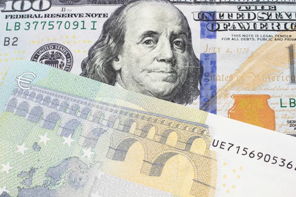 Крупный План 100 Долларовой Банкноты Крупным Планом Синей Зеленой Банкнотой — стоковое фото