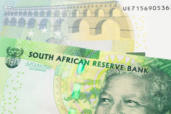 Green Ten Rand Note South Africa Close Macro Colorful Five — Stock Photo, Image