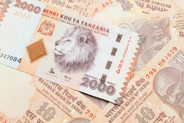 Een Close Afbeelding Van Een Tweeduizend Tanzaniaanse Shilling Bankbiljet Een — Stockfoto
