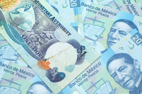 Uma Imagem Perto Uma Nota Dólar Colorido Das Ilhas Cayman — Fotografia de Stock