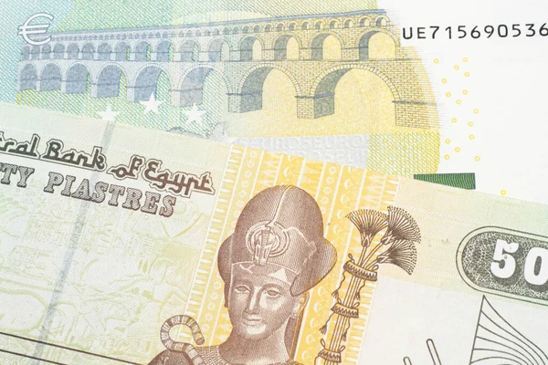 Nahaufnahme Einer Farbenfrohen Fünfzig Euro Banknote Aus Ägypten Nahaufnahme Makro — Stockfoto