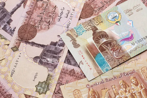 Colorido Billete Banco Cuarto Dinar Kuwait Cerca Macro Con Billetes — Foto de Stock