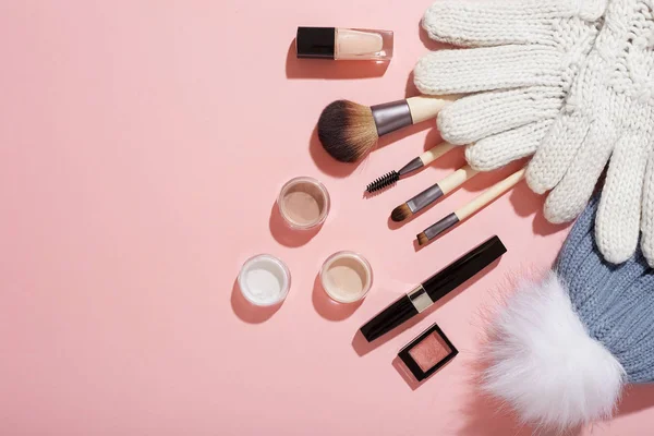 Winter makeup products — Stock Photo, Image