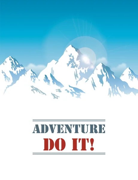 karla kaplı dağlar - vektör arka plan