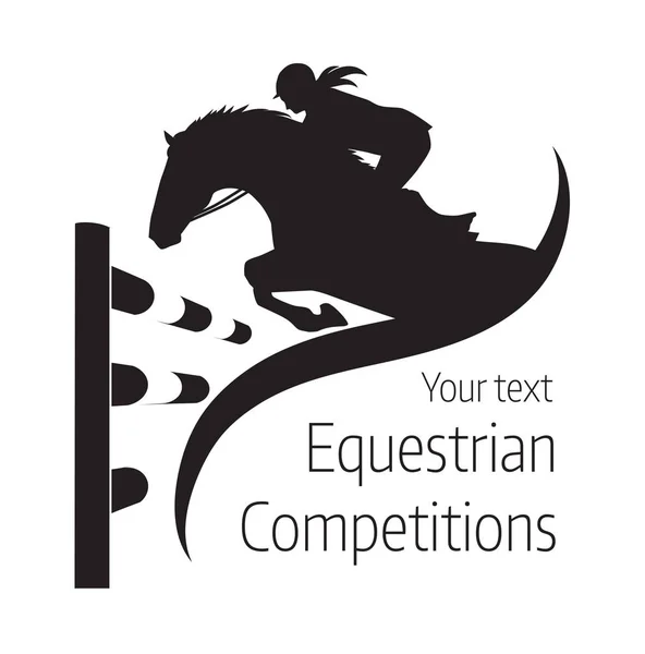 Equestrian competitions - jumping horse - logo — Stock Vector