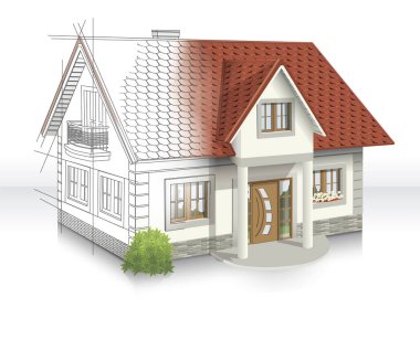 bir fikir ve uygulama evin 3D llustration 