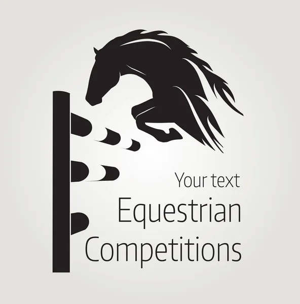 Equestrian competitions - vector illustration of horse - poster — Stock Vector