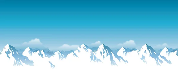 Ilustración vectorial de montañas nevadas del Himalaya — Vector de stock