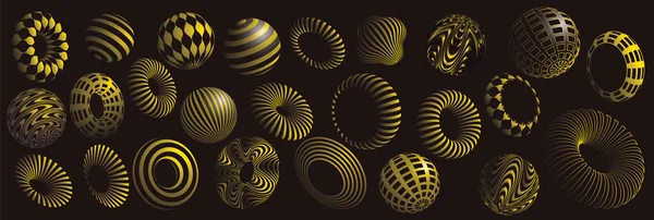 siyah ve sarı 3d şekiller kümesi vektör 