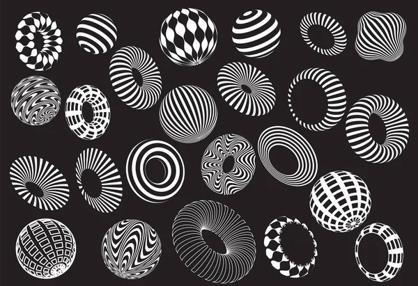 siyah ve beyaz 3d şekiller kümesi vektör 