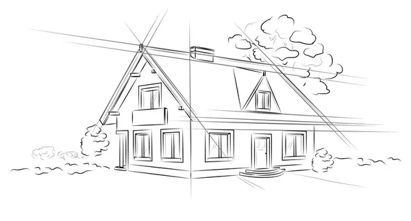 Doğrusal mimari proje müstakil ev