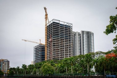 Yangon yüksek binanın şantiye, Myanmar
