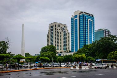 yağmur mevsiminde Yangon şehir merkezi, Myanmar
