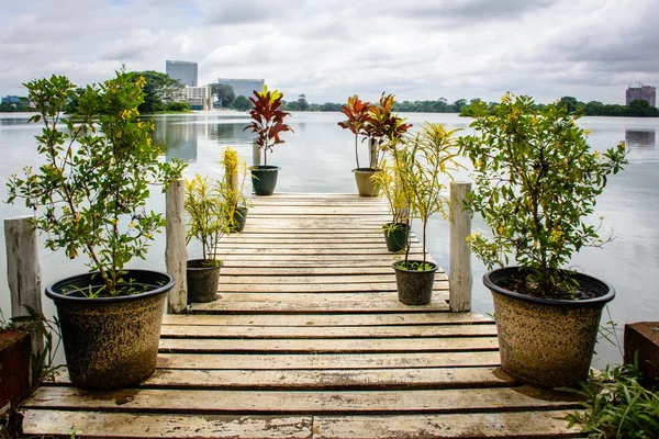 Nice place to relax beside Inya lake, Rangún, Myanmar — Foto de Stock