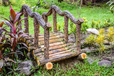 landscape photo of small bridge in the park