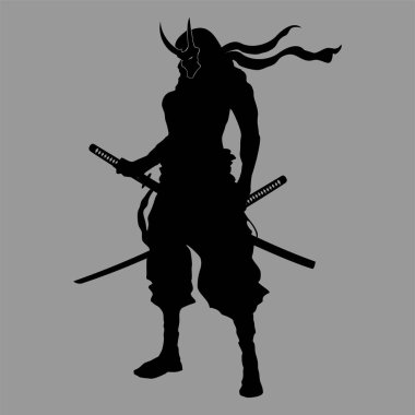 samurai silhouette warrior clipart
