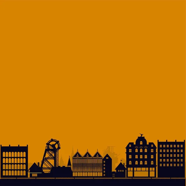 Steampunk Stadt Silhouette Hintergrund Hintergrund Industrie — Stockfoto