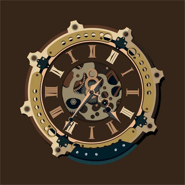 Steampunk-Getriebe Hintergrund Steampunk-Uhr Hintergrunddesign — Stockfoto