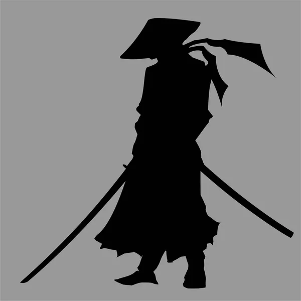 Samuraikrigare siluett — Stockfoto