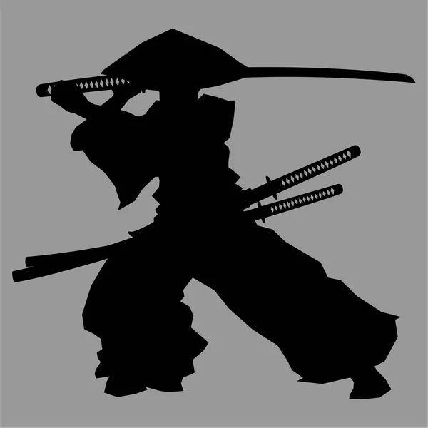 Samurai silhouette guerriero — Foto Stock