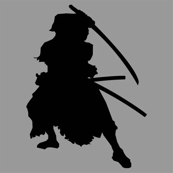 Samurai silhouette guerriero — Foto Stock