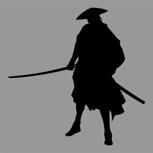Samurai silhouette guerriero — Foto Stock