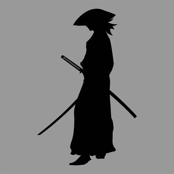 Samurai-Silhouetten-Krieger — Stockfoto