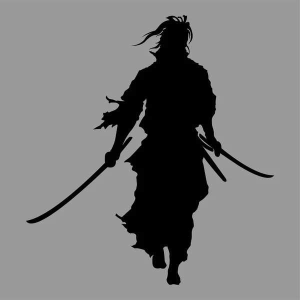 Samurai silhouette guerriero — Foto Stock