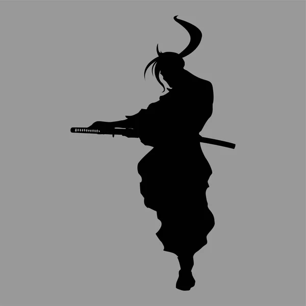 Samurai silhueta guerreiro — Fotografia de Stock