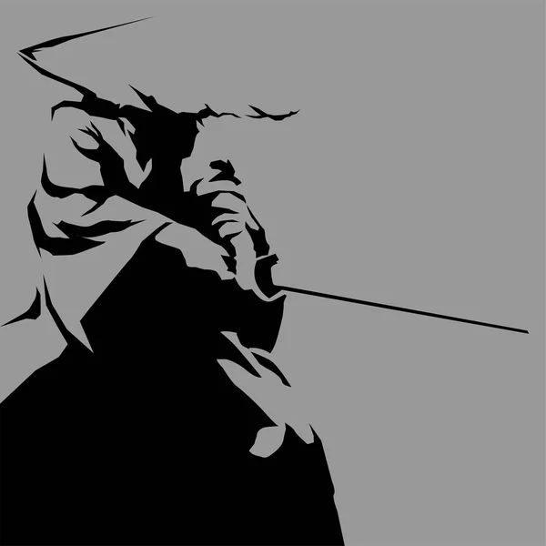 Samurai silhouette warrior — Stock Photo, Image