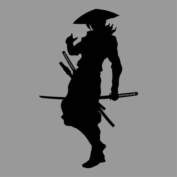 Samurai silhouette warrior — Stock Photo, Image