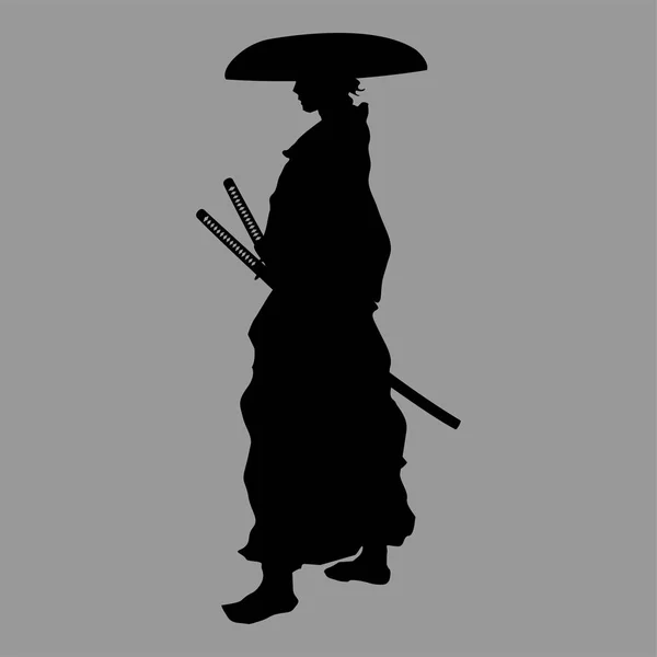 Samurai silhouette guerriero — Foto Stock