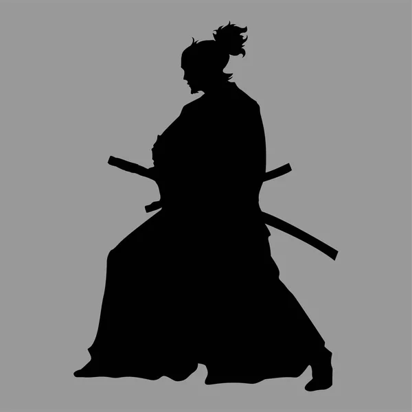 Самурайский силуэт — стоковое фото