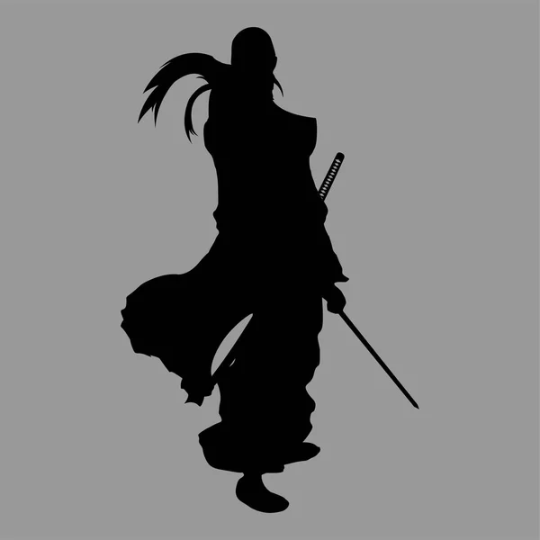 Samurai silhouette guerriero — Foto Stock