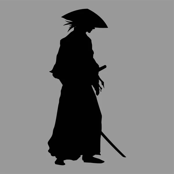 Samurai-Silhouetten-Krieger — Stockfoto