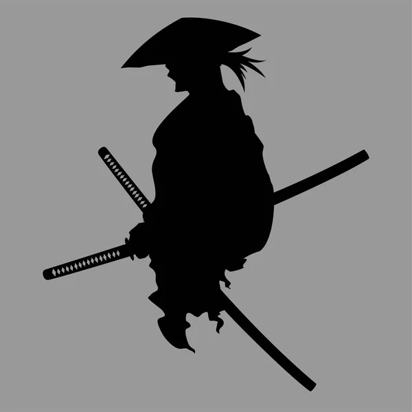 Samurai silueta guerrero —  Fotos de Stock
