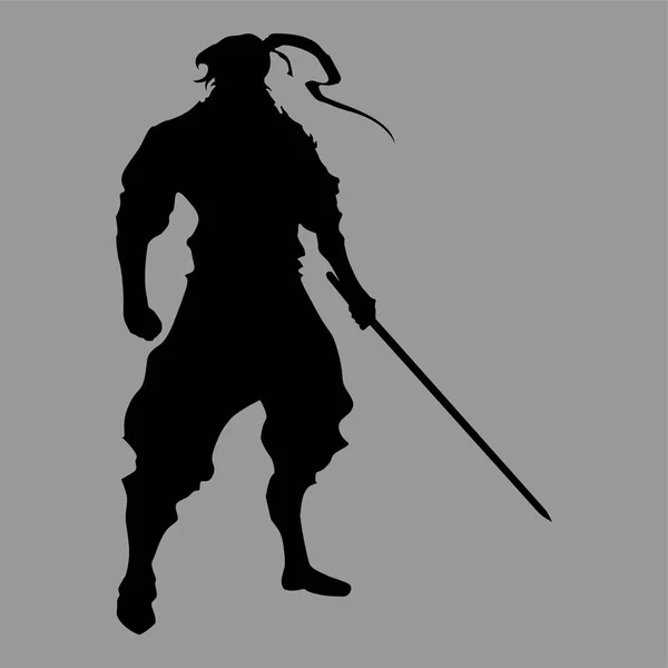 Samurai silhouette warrior — Stock Photo, Image