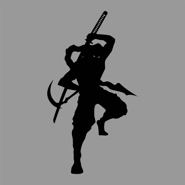 Samurai silhouette warrior — Stock Photo, Image