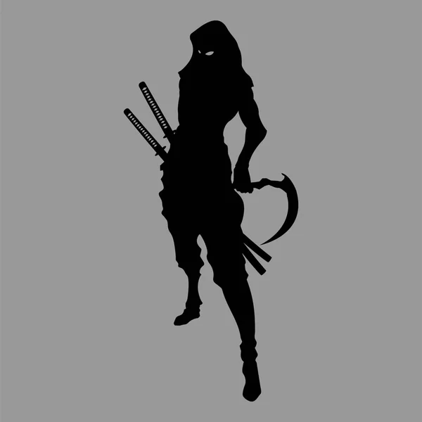 Samurai silhouette warrior — Stock Photo, Image