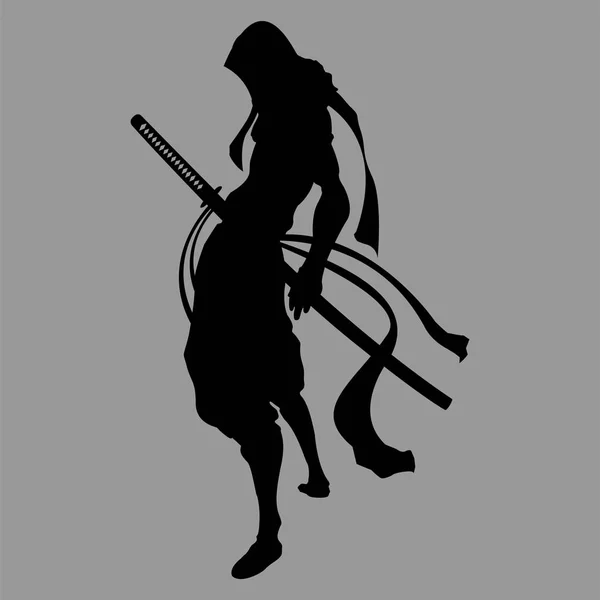 Самурайский силуэт — стоковое фото