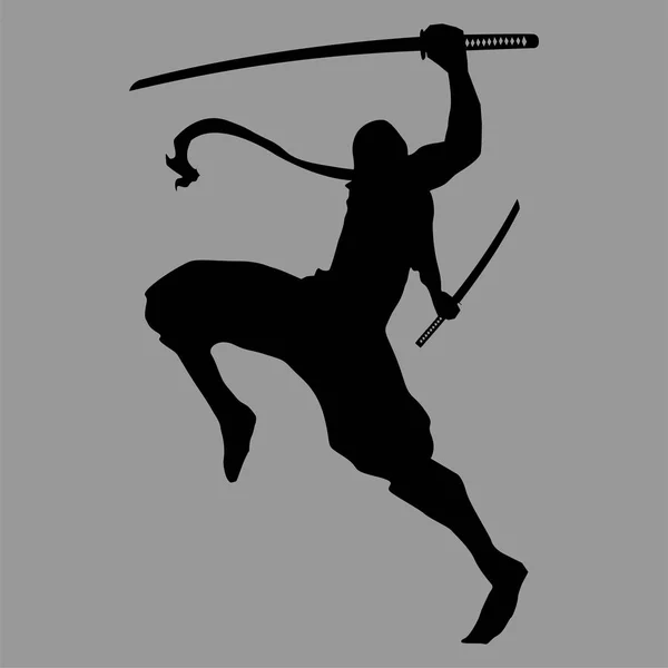Samurai-Silhouetten-Krieger — Stockfoto