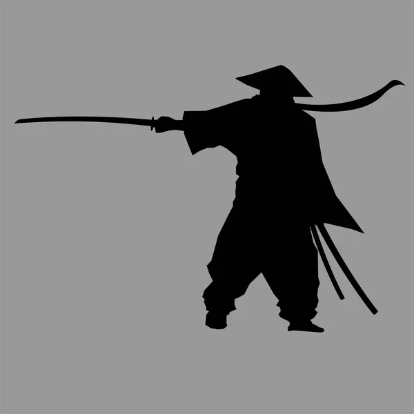 Samurai silhouette guerriero — Foto Stock