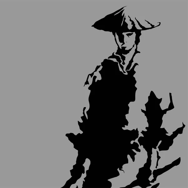 Samouraï silhouette guerrier — Photo