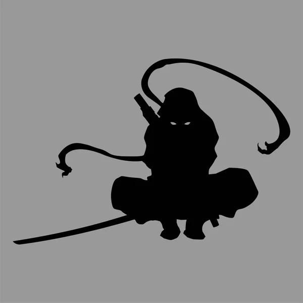 Samuray savaşçı siluet — Stok fotoğraf
