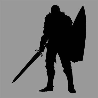 Şövalye siluet çizimi