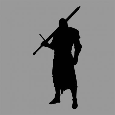 Şövalye siluet çizimi