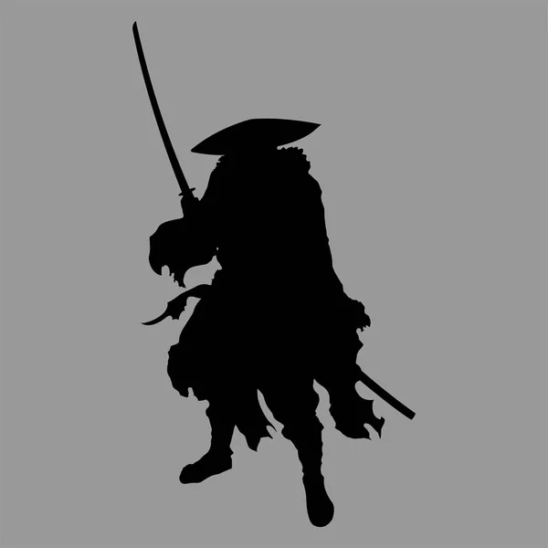 Samuray sulhouette vektör — Stok fotoğraf