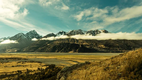 Blick auf die Berge im Aoraki Mt Cook Nationalpark — Stockfoto