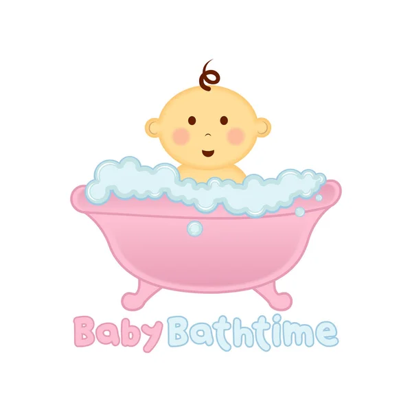Bebek Banyo zaman Logo şablonu, logo vektör çizim banyo bebek — Stok Vektör